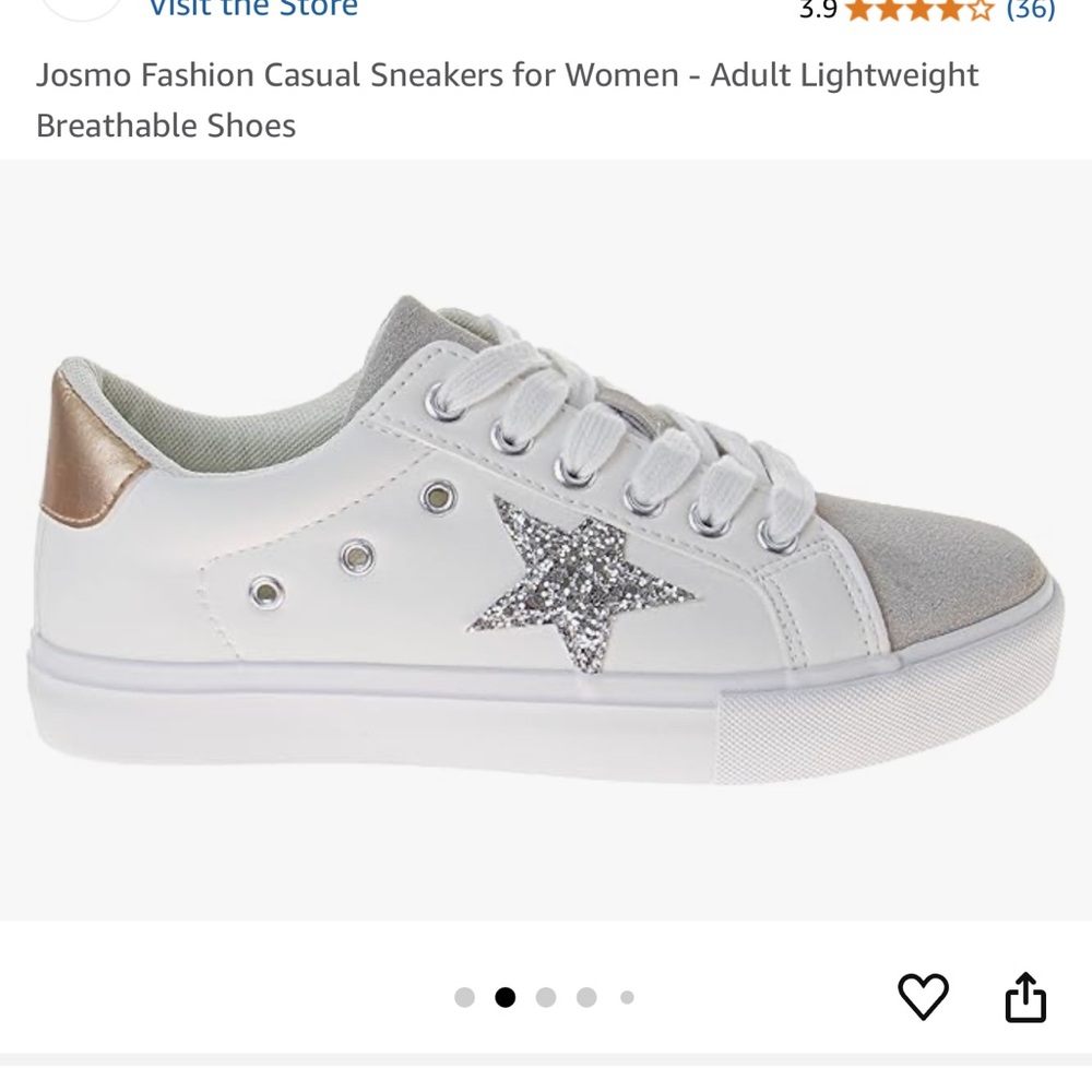 Josmo White and Silver Star Sneakers